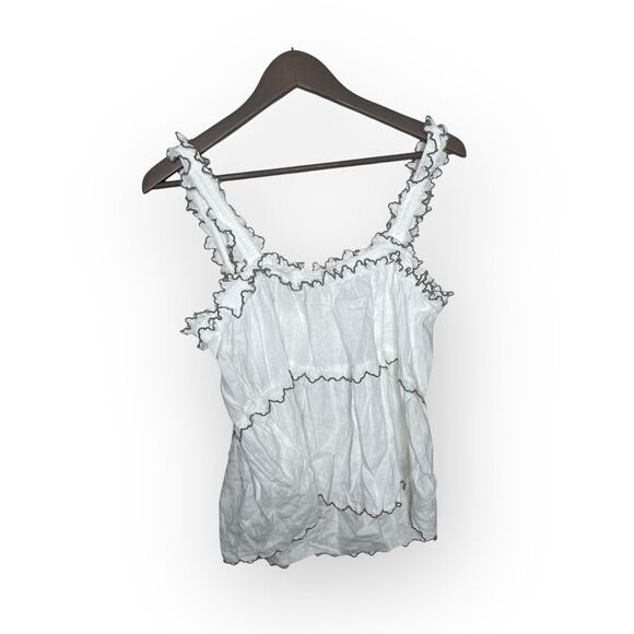 Rebecca Taylor La Vie White Boho Tank Size Large - Picture 2 of 3